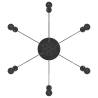 Vintage Pendant Lamp with 6 E27 Holders - Black Metal Design