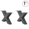 X-Shaped Coffee Table Legs - Anthracite Steel, 2 pcs | HipoMarket