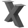 X-Shaped Coffee Table Legs - Anthracite Steel, 2 pcs | HipoMarket