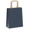 Sustainable Blue Paper Bags with Handles - 50 pcs 18x8x22 cm