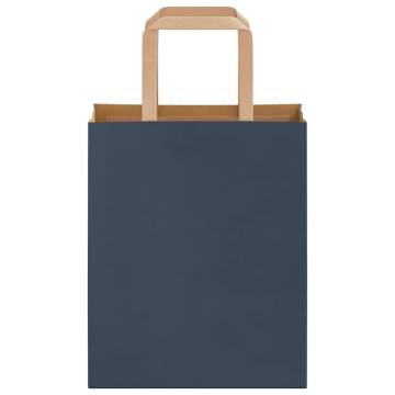 Sustainable Blue Paper Bags with Handles - 50 pcs 18x8x22 cm