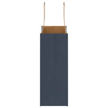 Sustainable Blue Paper Bags with Handles - 50 pcs 18x8x22 cm