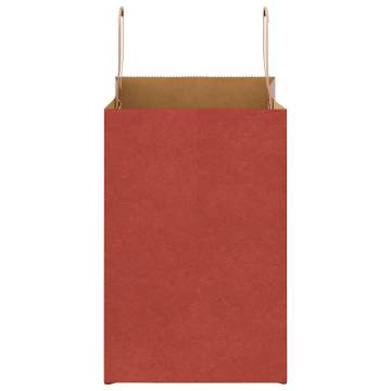 Red Paper Bags with Handles - 50 pcs | Eco-Friendly Packaging