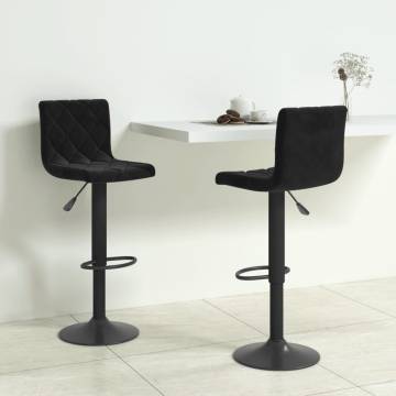 Elegant Black Velvet Bar Stools - Set of 2 | Hipo Market