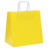 Yellow Paper Bags with Handles - 50 pcs - Eco-Friendly Choice