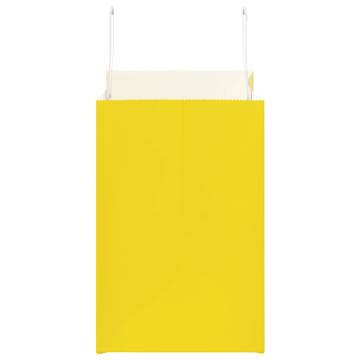 Yellow Paper Bags with Handles - 50 pcs - Eco-Friendly Choice