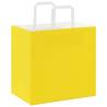 Yellow Paper Bags with Handles - 50 pcs - Eco-Friendly Choice