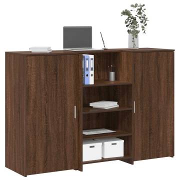 Reception Desk Brown Oak - Stylish Engineered Wood Design