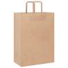 Sustainable Brown Paper Bags with Handles - 50 pcs | HiPoMarket