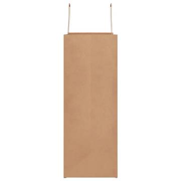 Sustainable Brown Paper Bags with Handles - 50 pcs | HiPoMarket