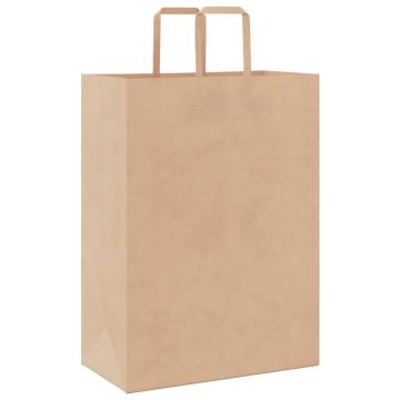 Sustainable Brown Paper Bags with Handles - 50 pcs | HiPoMarket