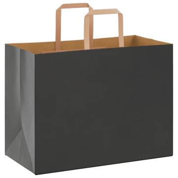 Buy 50 Black Paper Bags with Handles - Eco-Friendly & Durable