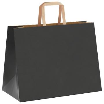 Buy 50 Black Paper Bags with Handles - Eco-Friendly & Durable