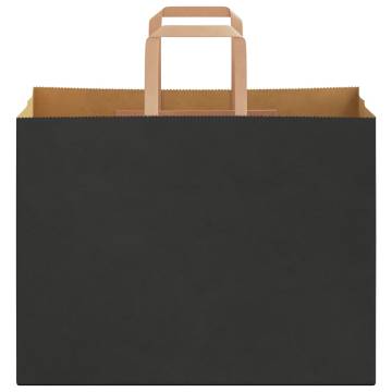 Buy 50 Black Paper Bags with Handles - Eco-Friendly & Durable