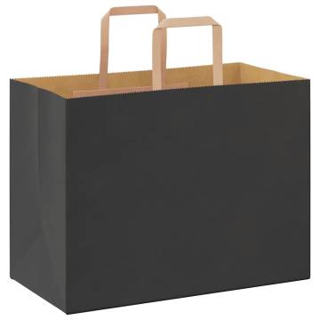 Buy 50 Black Paper Bags with Handles - Eco-Friendly & Durable