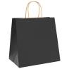 250 Pack Black Paper Bags with Handles | Sustainable Shopping