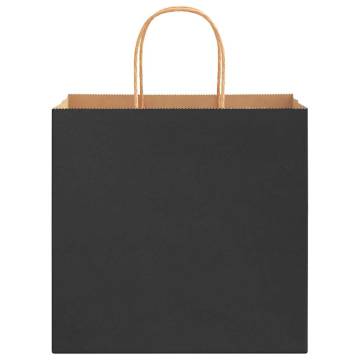 250 Pack Black Paper Bags with Handles | Sustainable Shopping