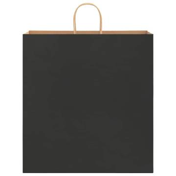 Black Paper Bags with Handles - 250 pcs | Eco-Friendly Packaging