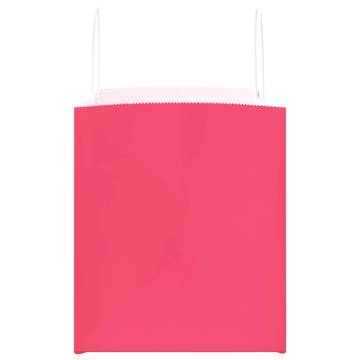 Pink Paper Bags with Handles - 250 pcs, Durable & Eco-Friendly