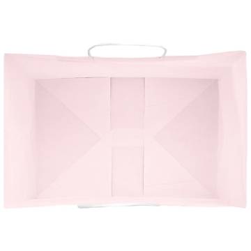 Pink Paper Bags with Handles - 250 pcs, Durable & Eco-Friendly