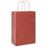 250 pcs Red Paper Bags with Handles - Eco-Friendly & Durable