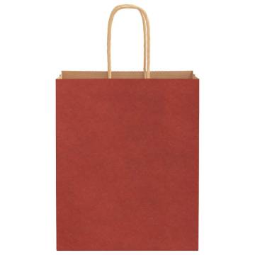 250 Red Paper Bags with Handles | Sustainable & Versatile