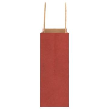 250 Red Paper Bags with Handles | Sustainable & Versatile