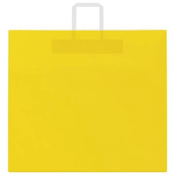 Yellow Paper Bags with Handles - 250 pcs | Eco-Friendly Option