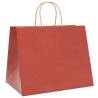 Sustainable Red Paper Bags with Handles - 250 Pcs