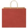 Sustainable Red Paper Bags with Handles - 250 Pcs