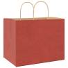 Sustainable Red Paper Bags with Handles - 250 Pcs