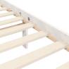 White Single Bed Frame with Headboard - Solid Pine Wood | Hipomarket