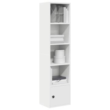 Stylish White Bookcase - 31x24x127 cm Engineered Wood