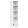 Stylish White Bookcase - 31x24x127 cm Engineered Wood