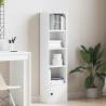 Stylish White Bookcase - 31x24x127 cm Engineered Wood