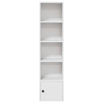 Stylish White Bookcase - 31x24x127 cm Engineered Wood