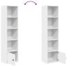 Stylish White Bookcase - 31x24x127 cm Engineered Wood