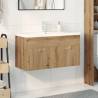 Stylish Sink Cabinet with Built-in Basin - Artisan Oak