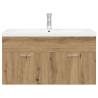 Stylish Sink Cabinet with Built-in Basin - Artisan Oak