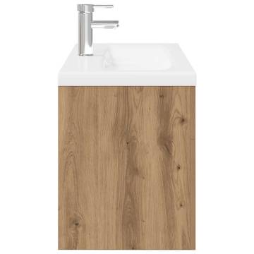 Stylish Sink Cabinet with Built-in Basin - Artisan Oak