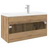 Stylish Sink Cabinet with Built-in Basin - Artisan Oak