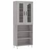 Stylish Highboard Grey Sonoma - 69.5x34x180 cm | HipoMarket