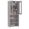 Stylish Highboard Grey Sonoma - 69.5x34x180 cm | HipoMarket