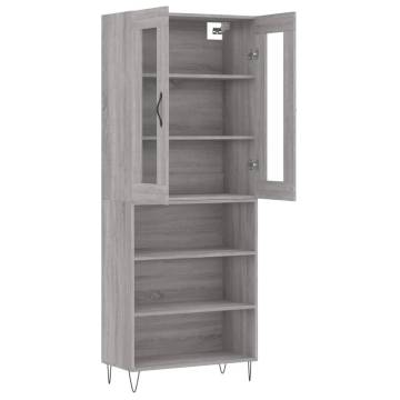 Stylish Highboard Grey Sonoma - 69.5x34x180 cm | HipoMarket