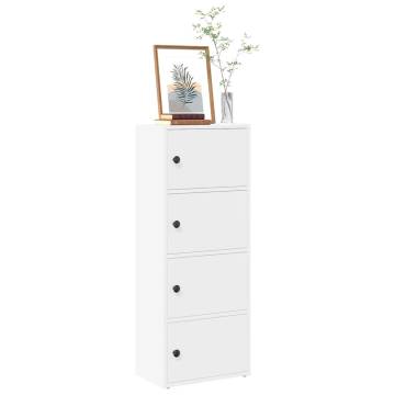 Stylish White Bookcase 40x24x102 cm - Engineered Wood