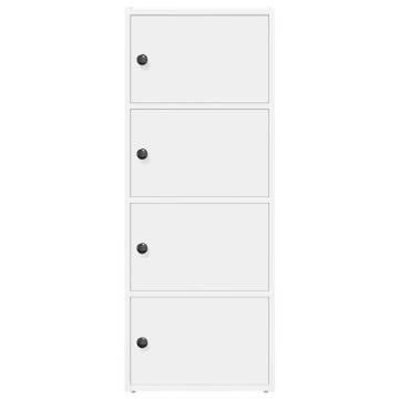 Stylish White Bookcase 40x24x102 cm - Engineered Wood