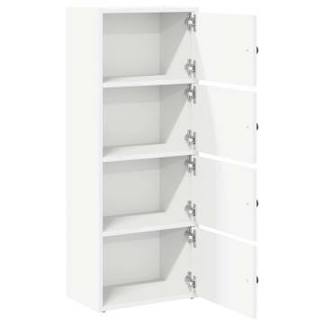 Stylish White Bookcase 40x24x102 cm - Engineered Wood