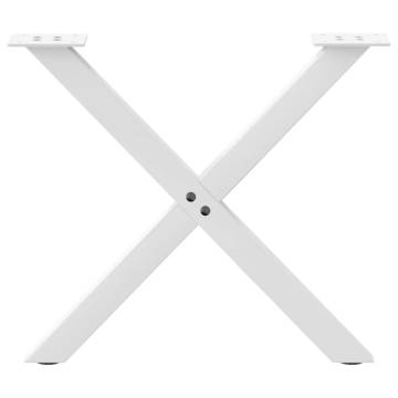 X-Shaped Coffee Table Legs - White Steel (50x42-43 cm) - 2 pcs