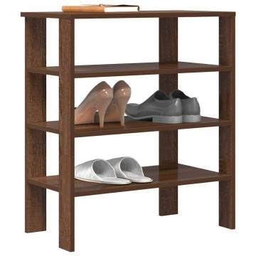 Shoe Rack Brown Oak 61x32x70 cm | Durable Engineered Wood