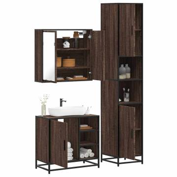 4 Piece Brown Oak Bathroom Furniture Set | Stylish & Durable